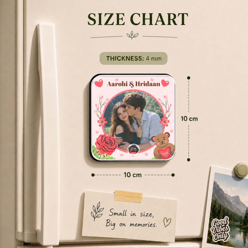 Personalized Musical Fridge Magnet with Custom Photo & Favorite Song Rechargeable Music Player Refrigerator Magnet Gift for Couples, Anniversary, Wedding, Valentine's Day, Birthday